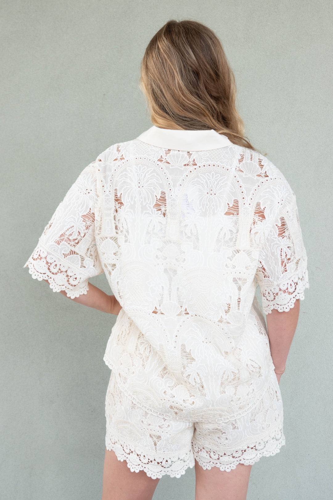 Nellie Button Down Top - Cream