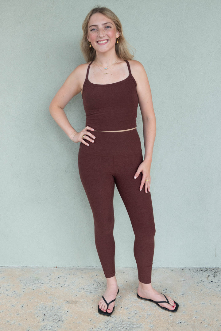 Spacedye High Waist Midi Legging - Iced Mocha Heather
