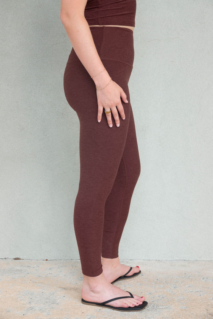 Spacedye High Waist Midi Legging - Iced Mocha Heather
