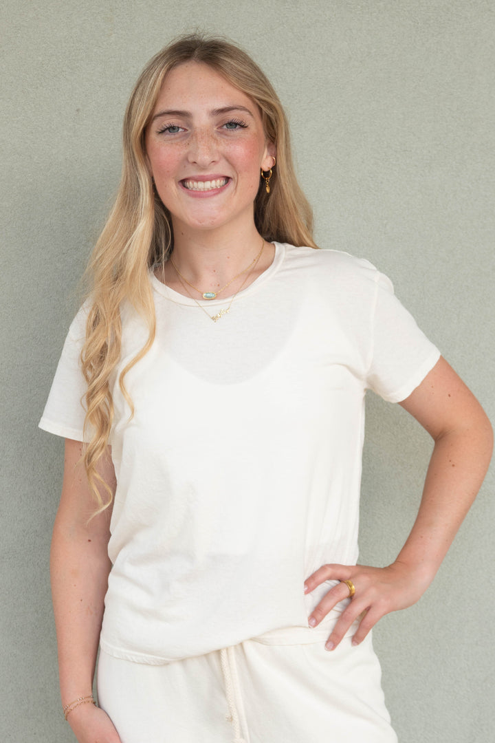 Harley Boxy Crew Tee - Bright Ivory