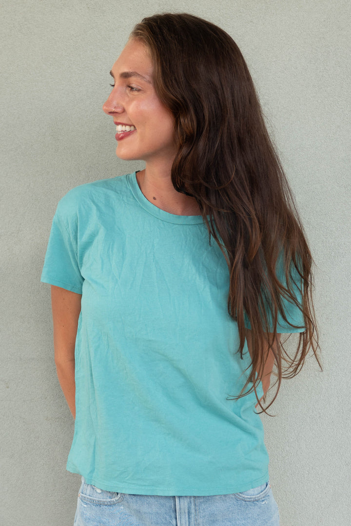 Harley Boxy Crew Tee - Teal Blue