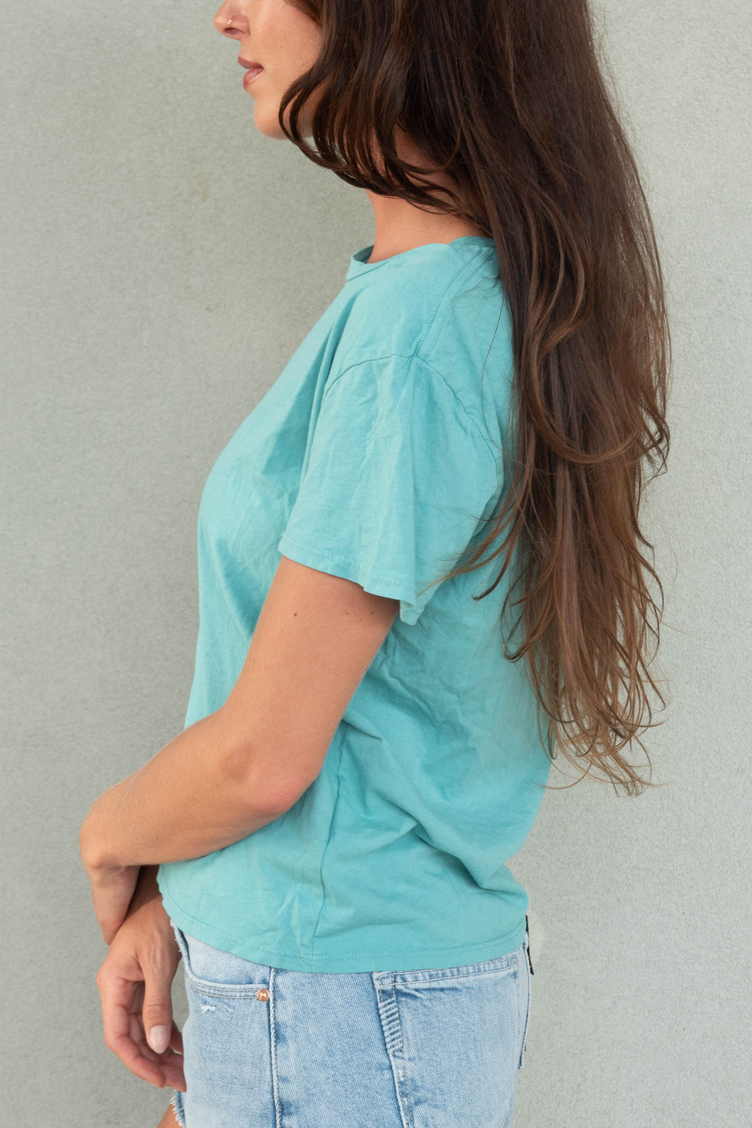 Harley Boxy Crew Tee - Teal Blue