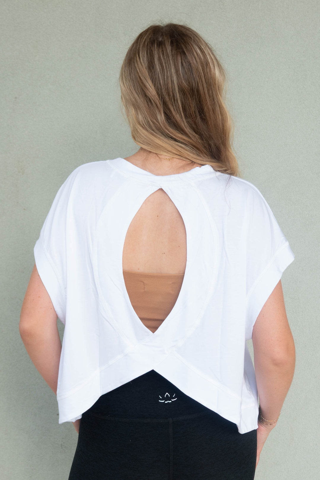 Viscose Modal Open Back Tee - White