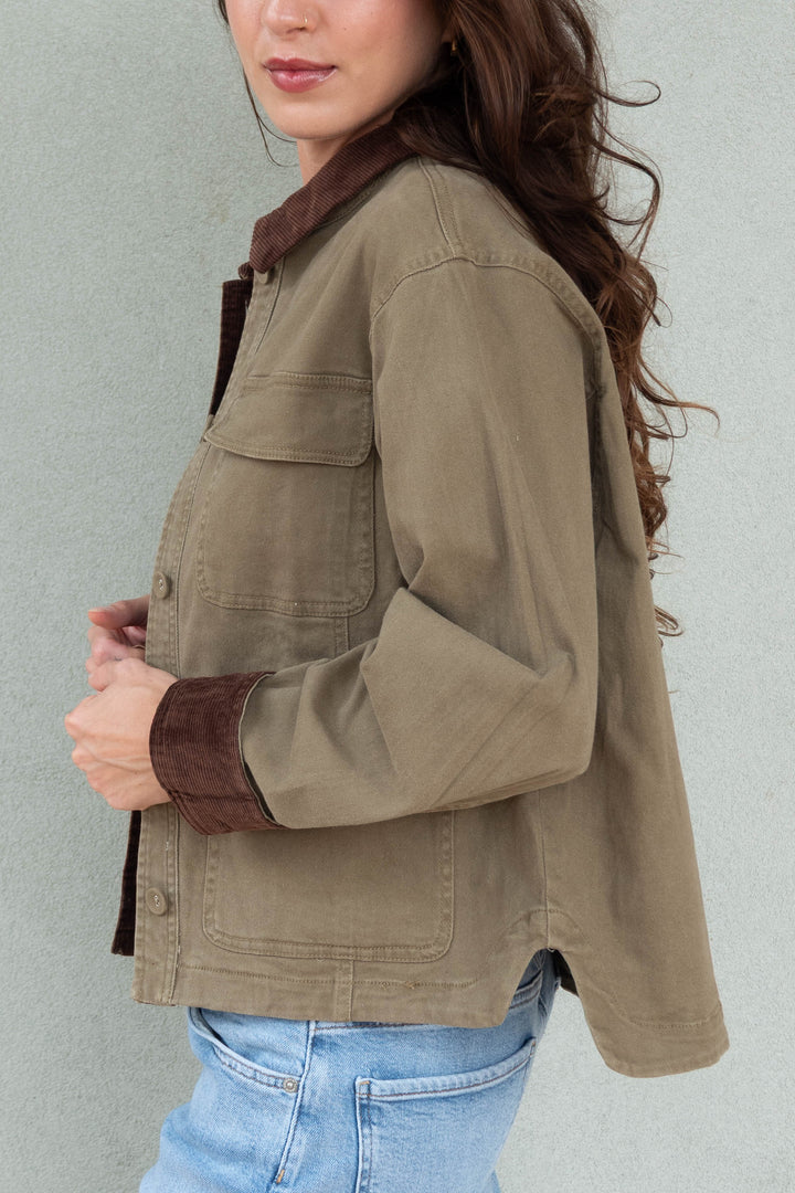 Barn Jacket - Olive/Brown