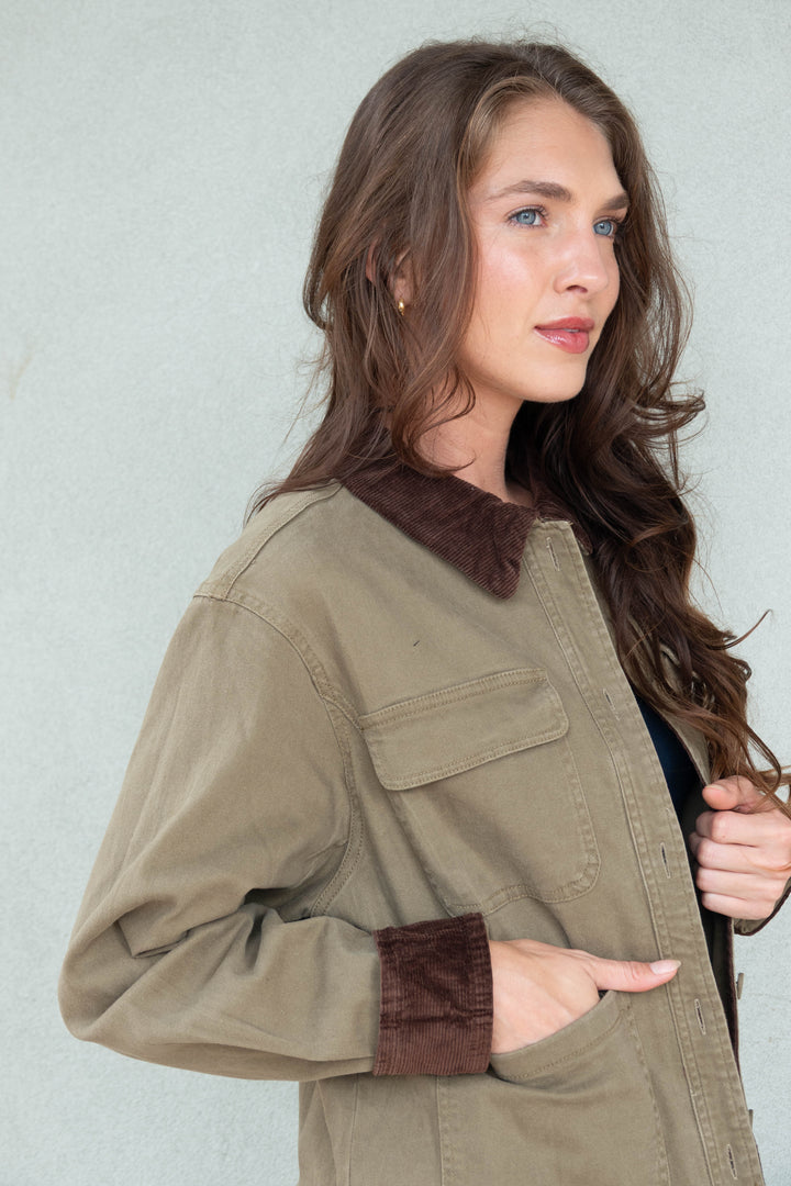 Barn Jacket - Olive/Brown