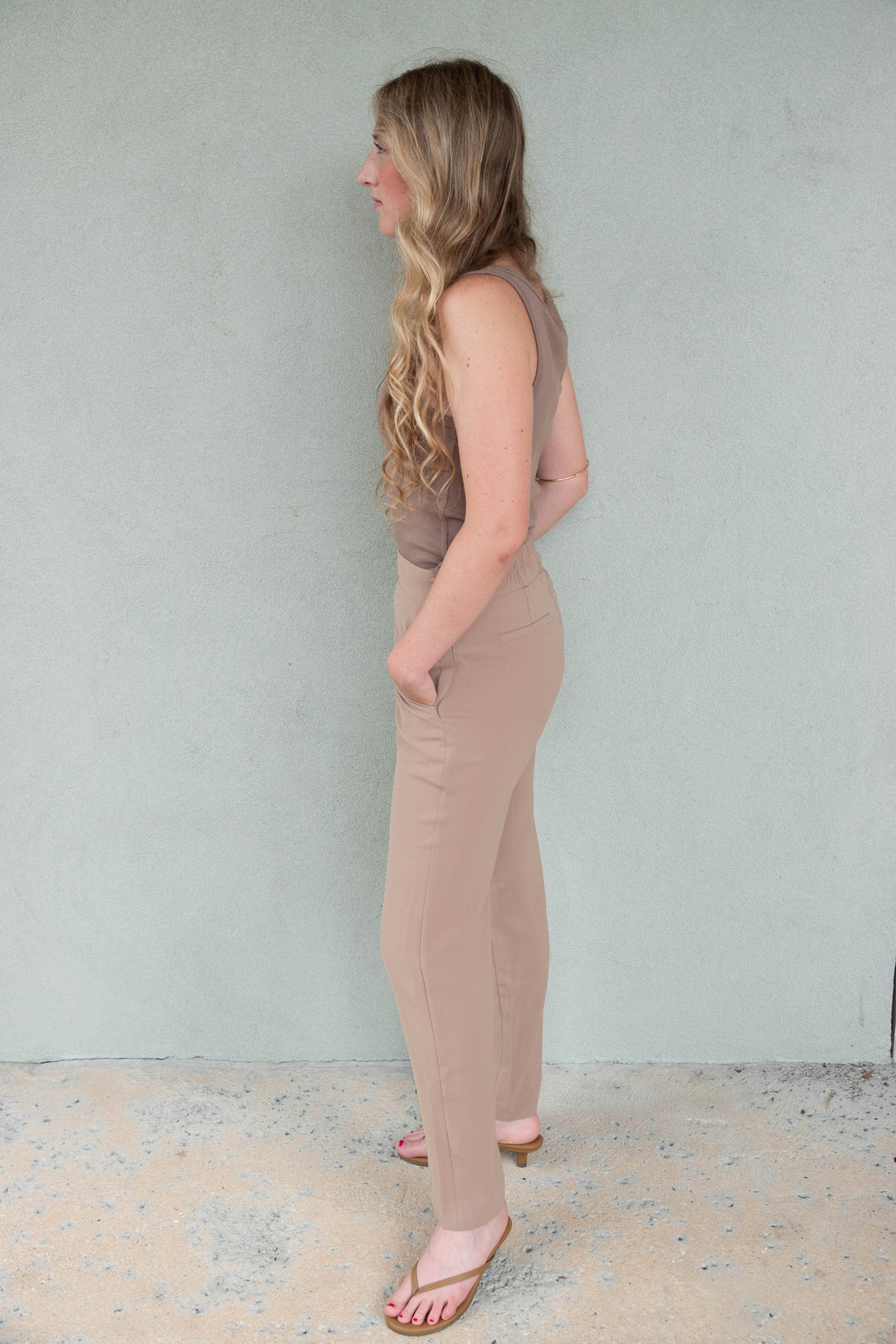 Pull On Straight Pant - Tan