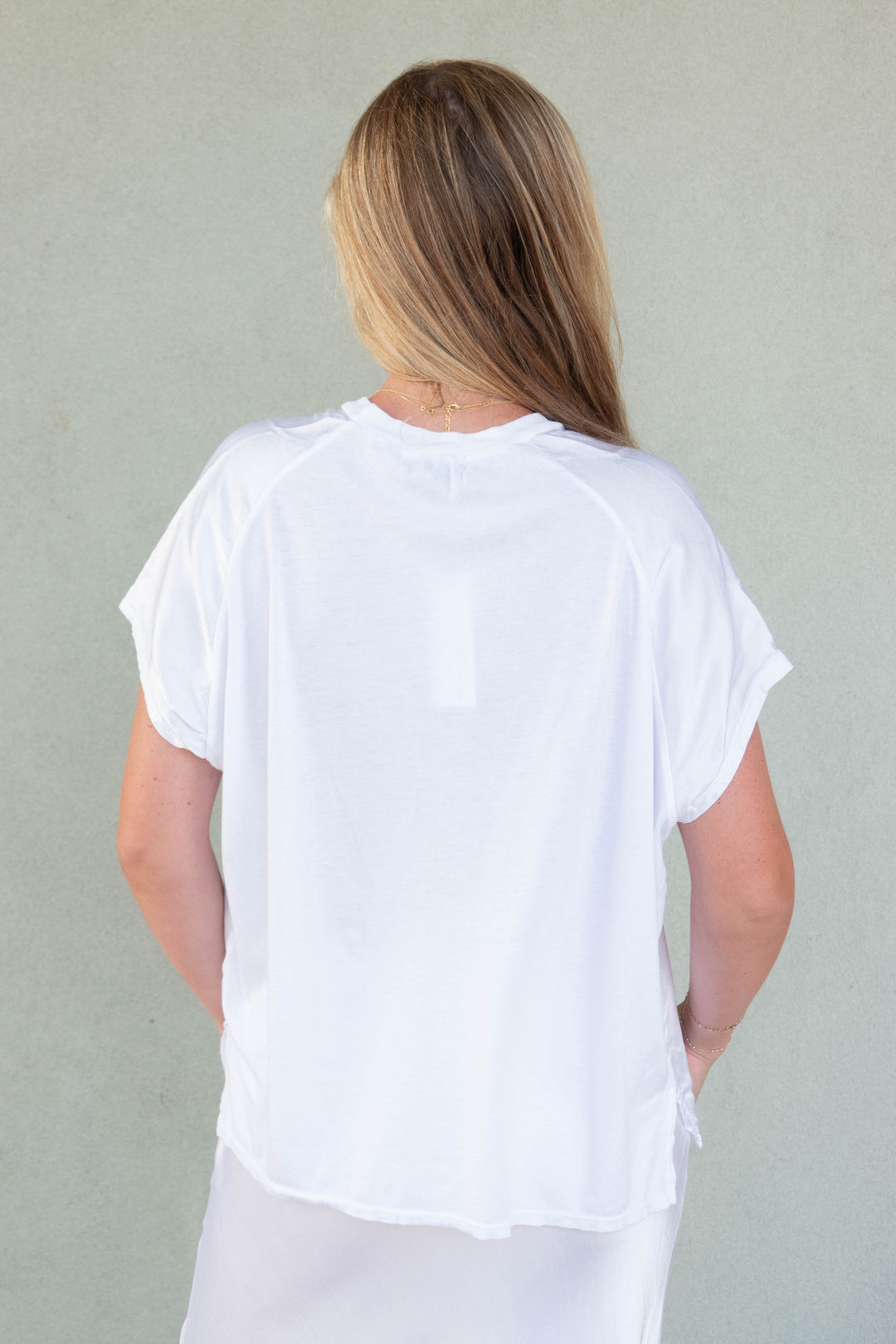 Satin Flow Tee - Coconut Milk