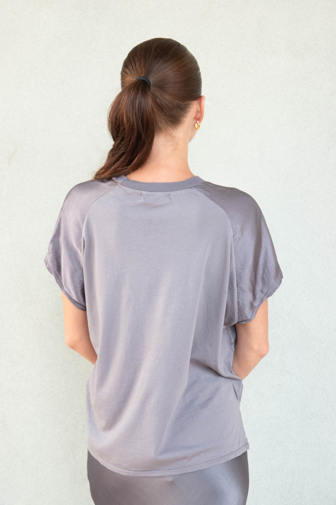 Satin Flow Tee - Thunder