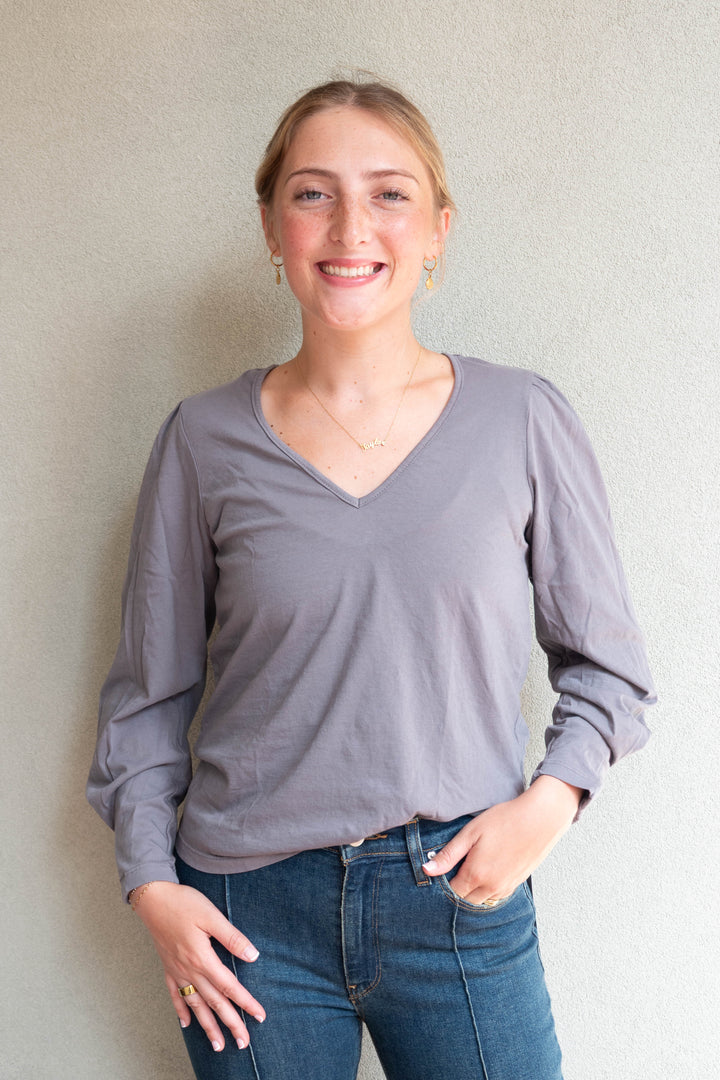Alba Femme Sleeve Top - Thunder