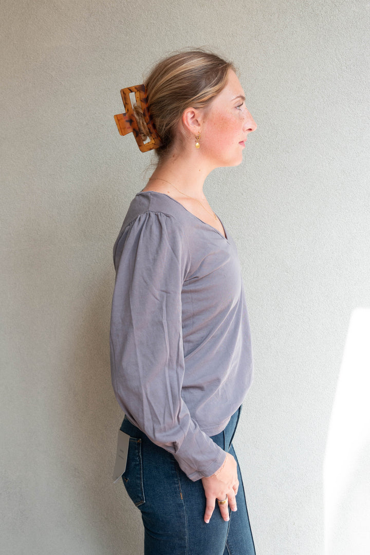 Alba Femme Sleeve Top - Thunder
