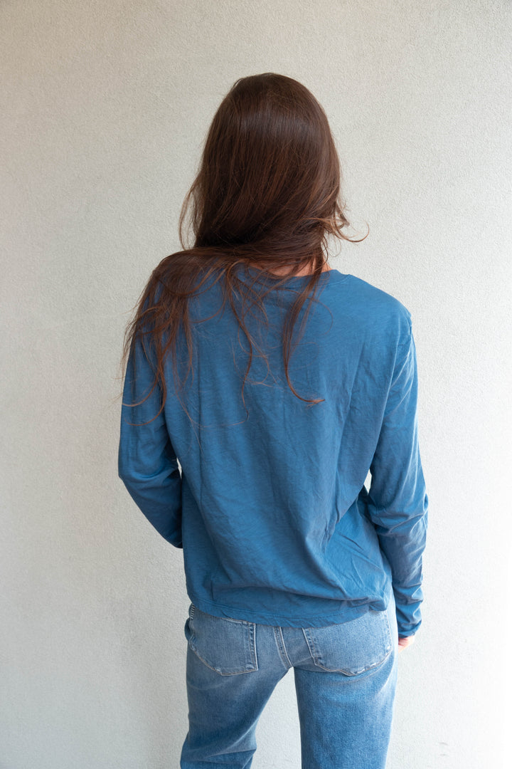 Piper Crew Neck Boxy L/S Tee - Lagoon