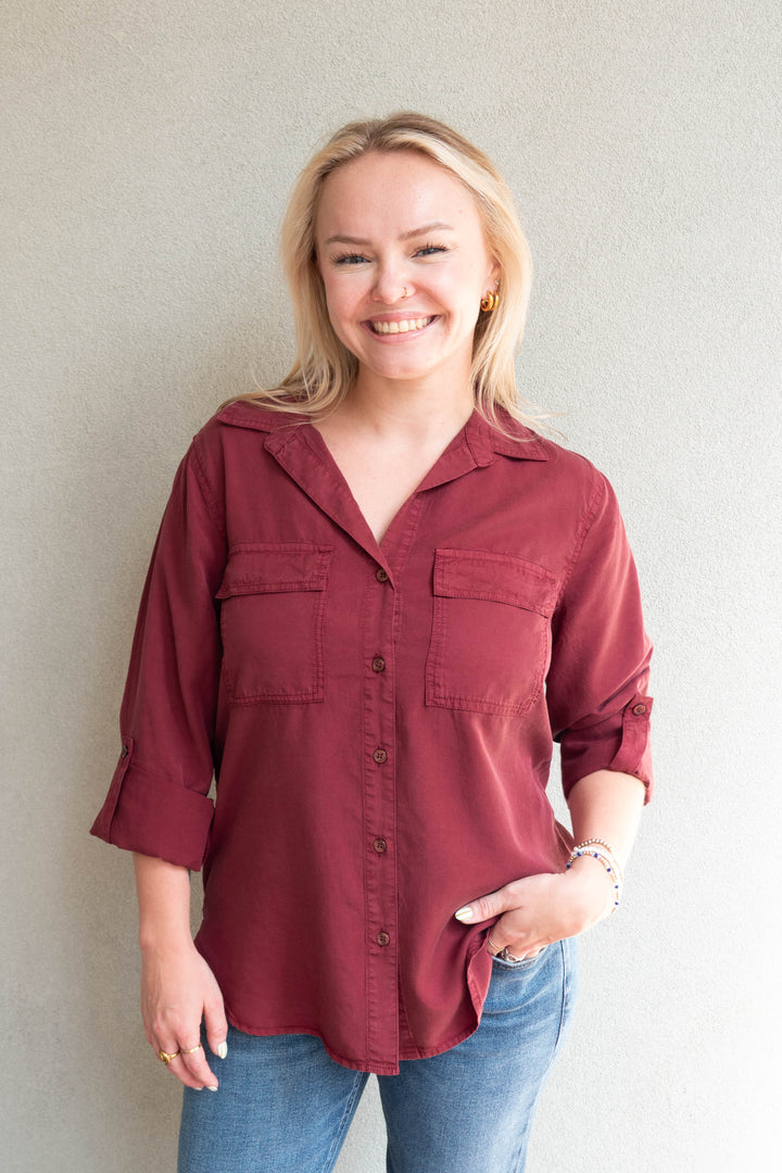 Talma Button Down - Bordeaux