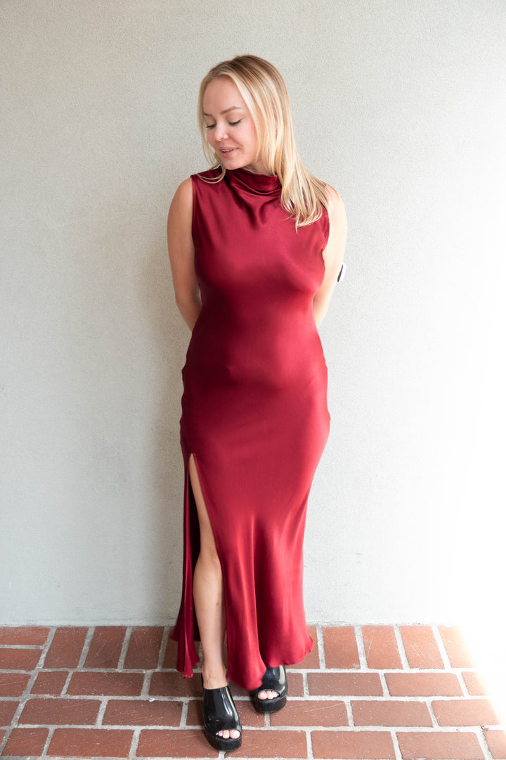Kaia Midi Dress - Wine