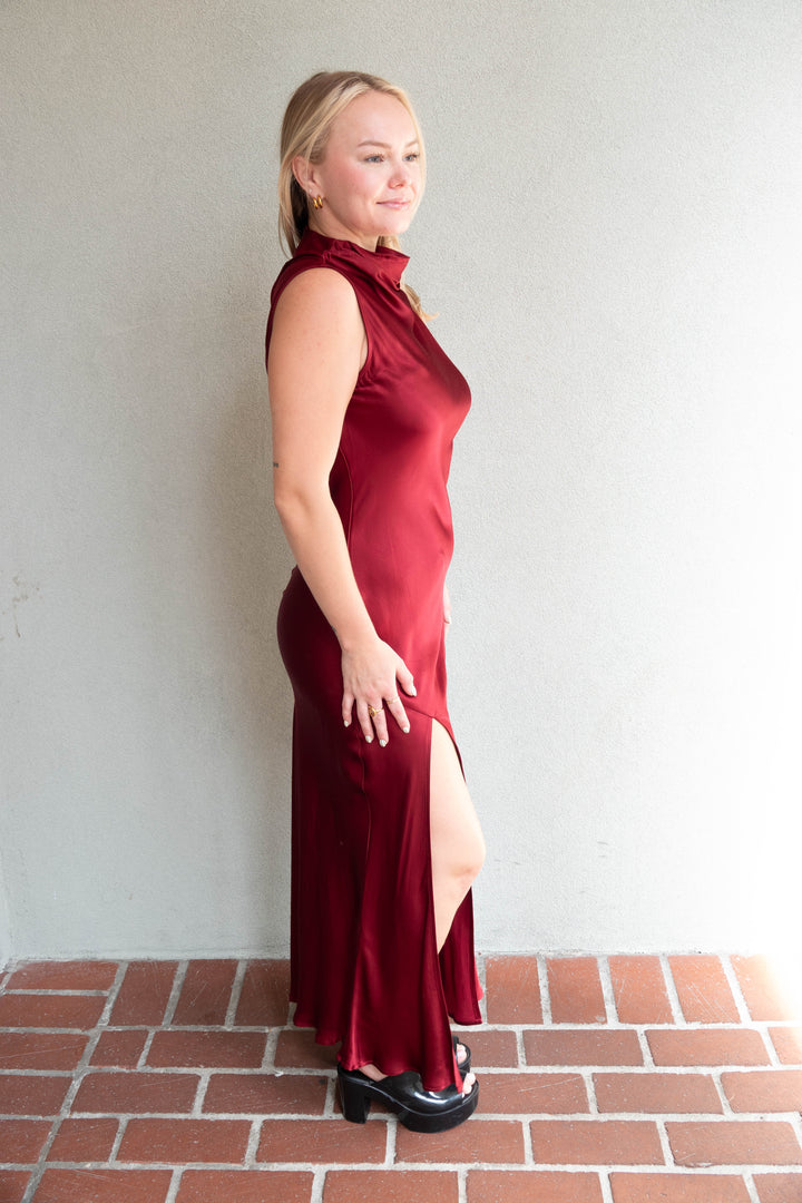 Kaia Midi Dress - Wine