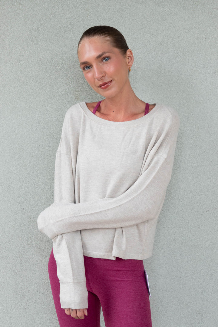 LuxeLayer Pullover - Oatmeal Heather