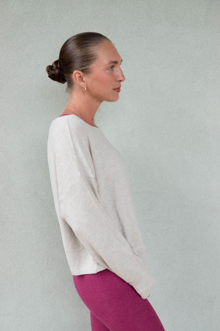 LuxeLayer Pullover - Oatmeal Heather