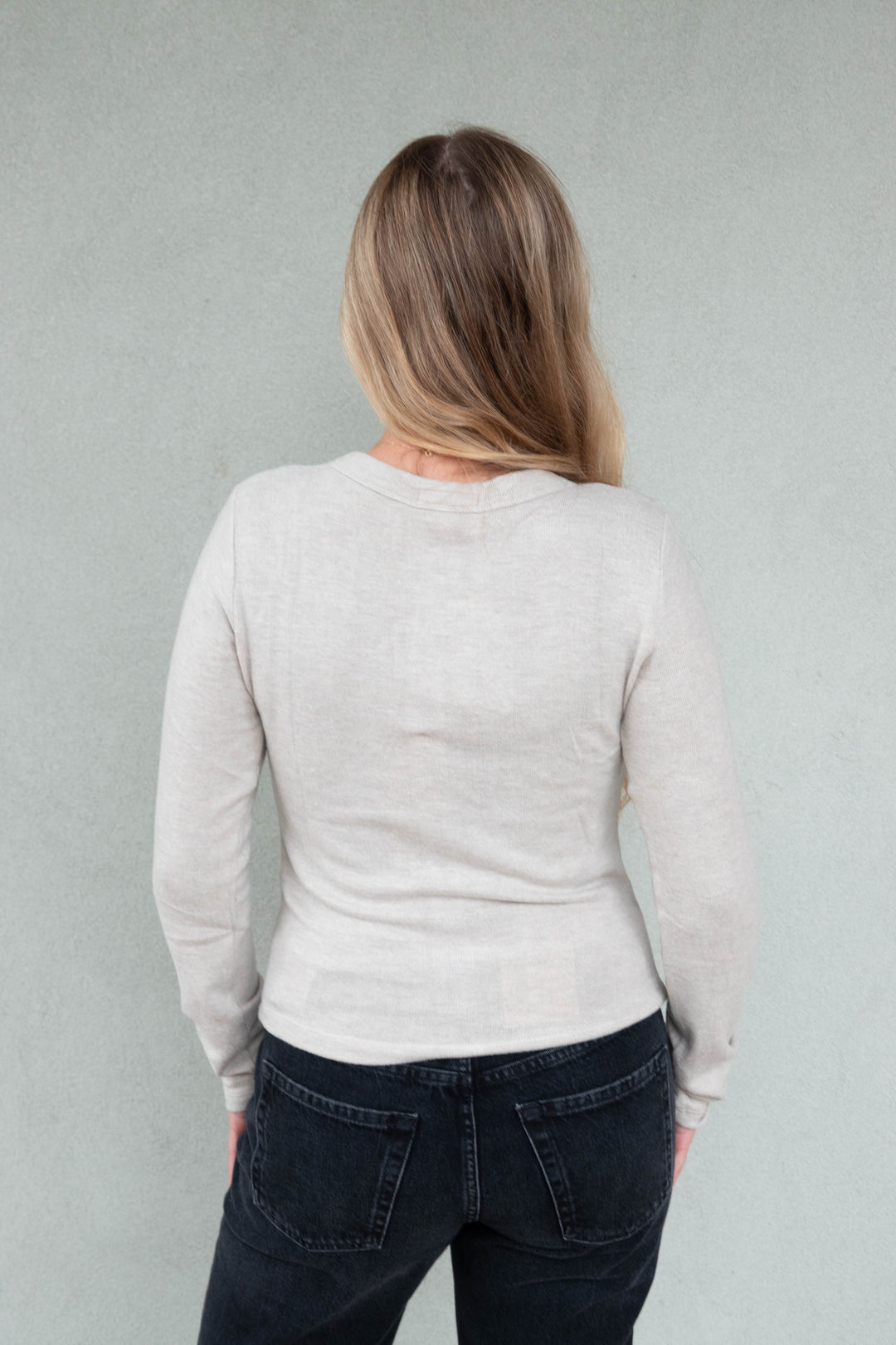 LuxeLayer Fitted Cardigan - Oatmeal Heather