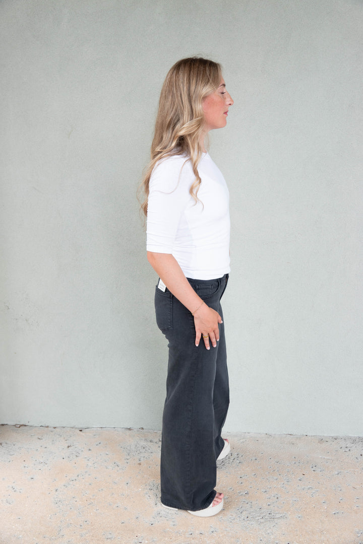 Lou Lou Low Rise Wide Leg - Black Cat