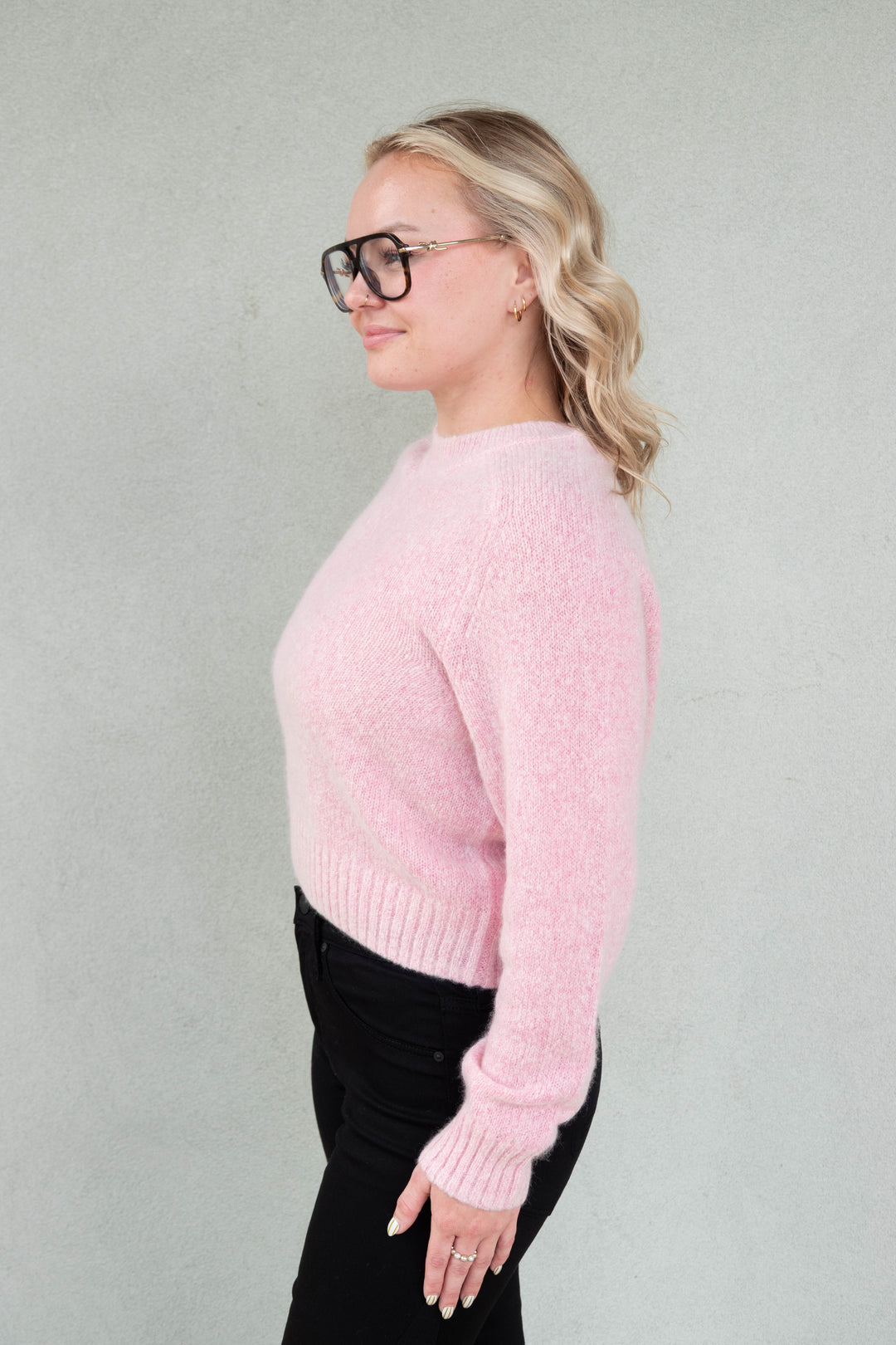 Terryl Crew Neck Cashmere Sweater - Peony