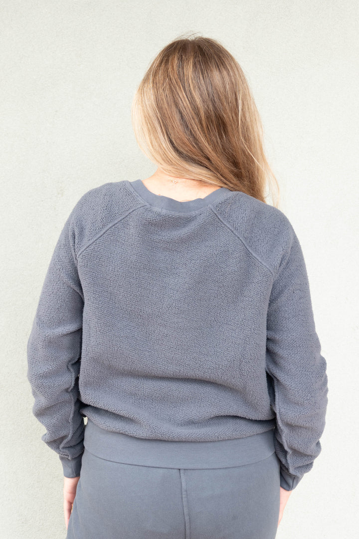 Ziggy V Neck Inside Out Sweatshirt - Turbulance