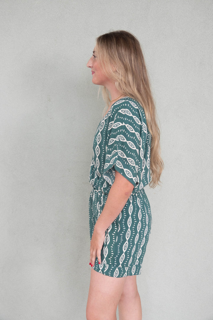 Wailea Romper - Axis Green