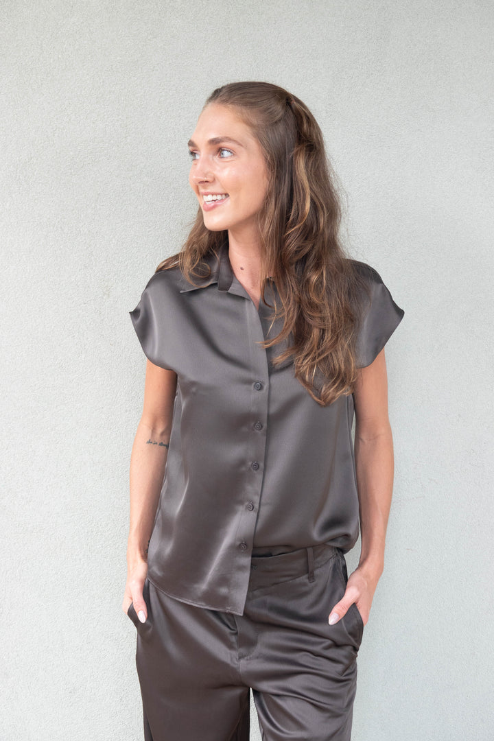 Camelia Blouse - Bronze Olive