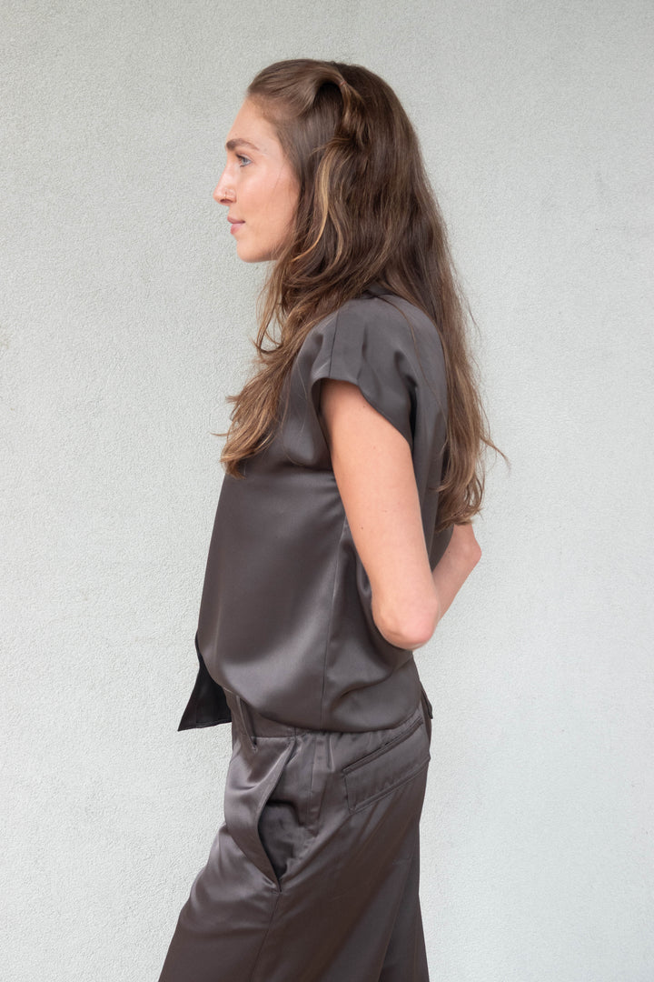 Camelia Blouse - Bronze Olive