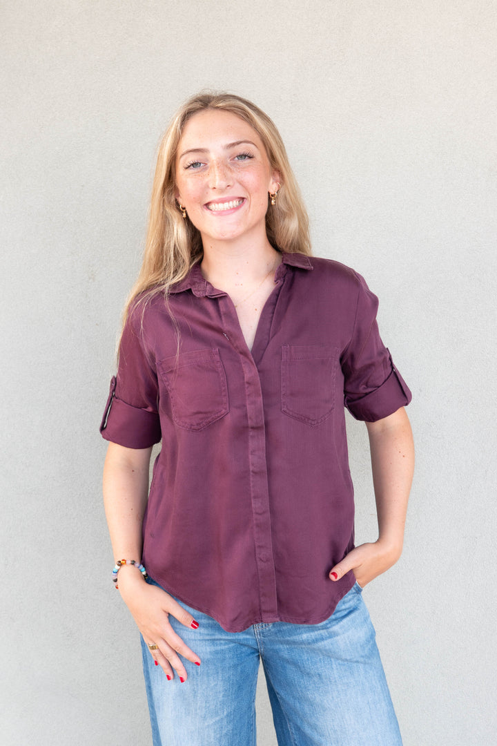 Riley Button Down Shirt - Irish Plum