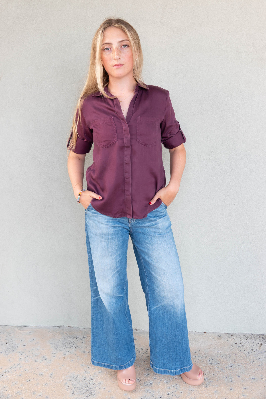 Riley Button Down Shirt - Irish Plum