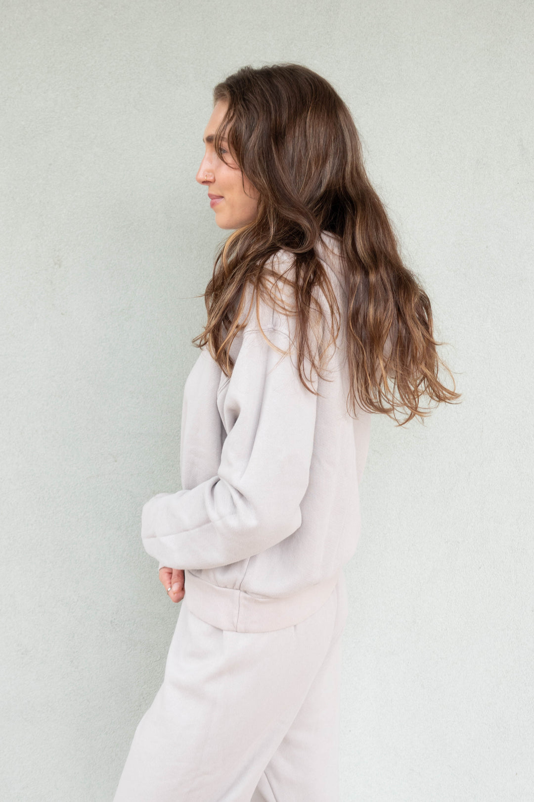 Heart Fleece Hoodie - Cloud Gray