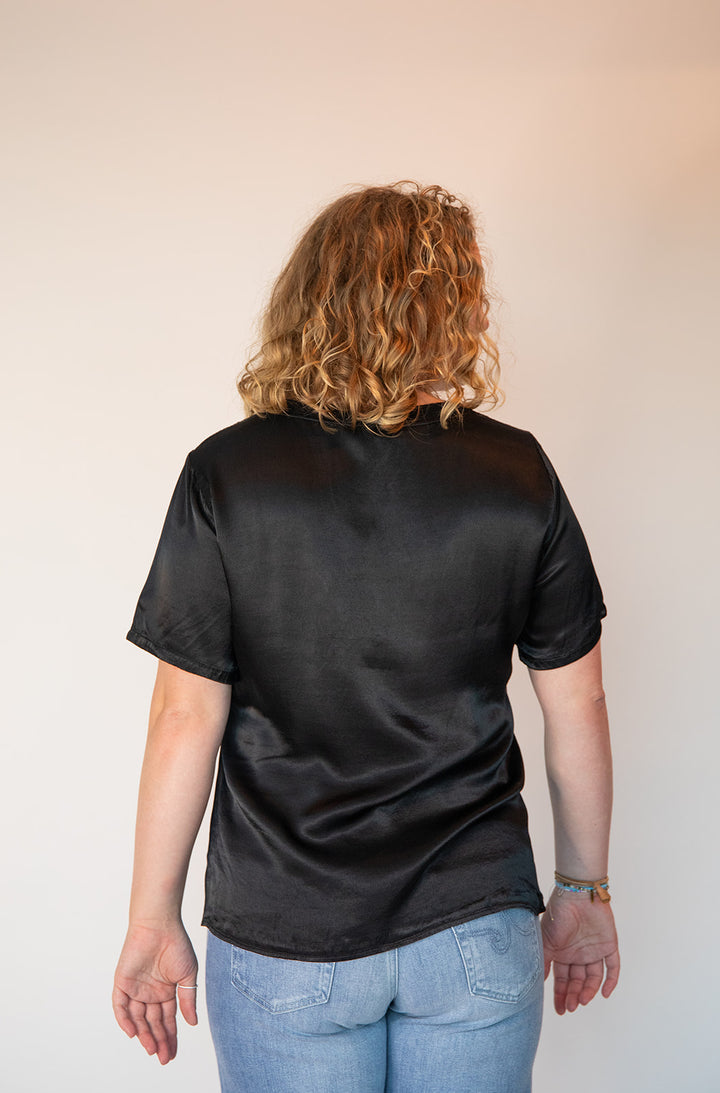 Ocean Side Silky Tee - Black