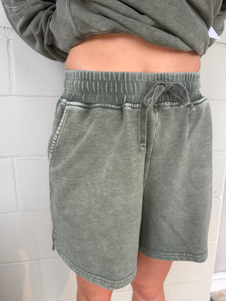 Olive French Terry Short