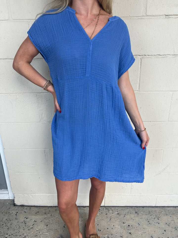 Mira Split Neck Dress