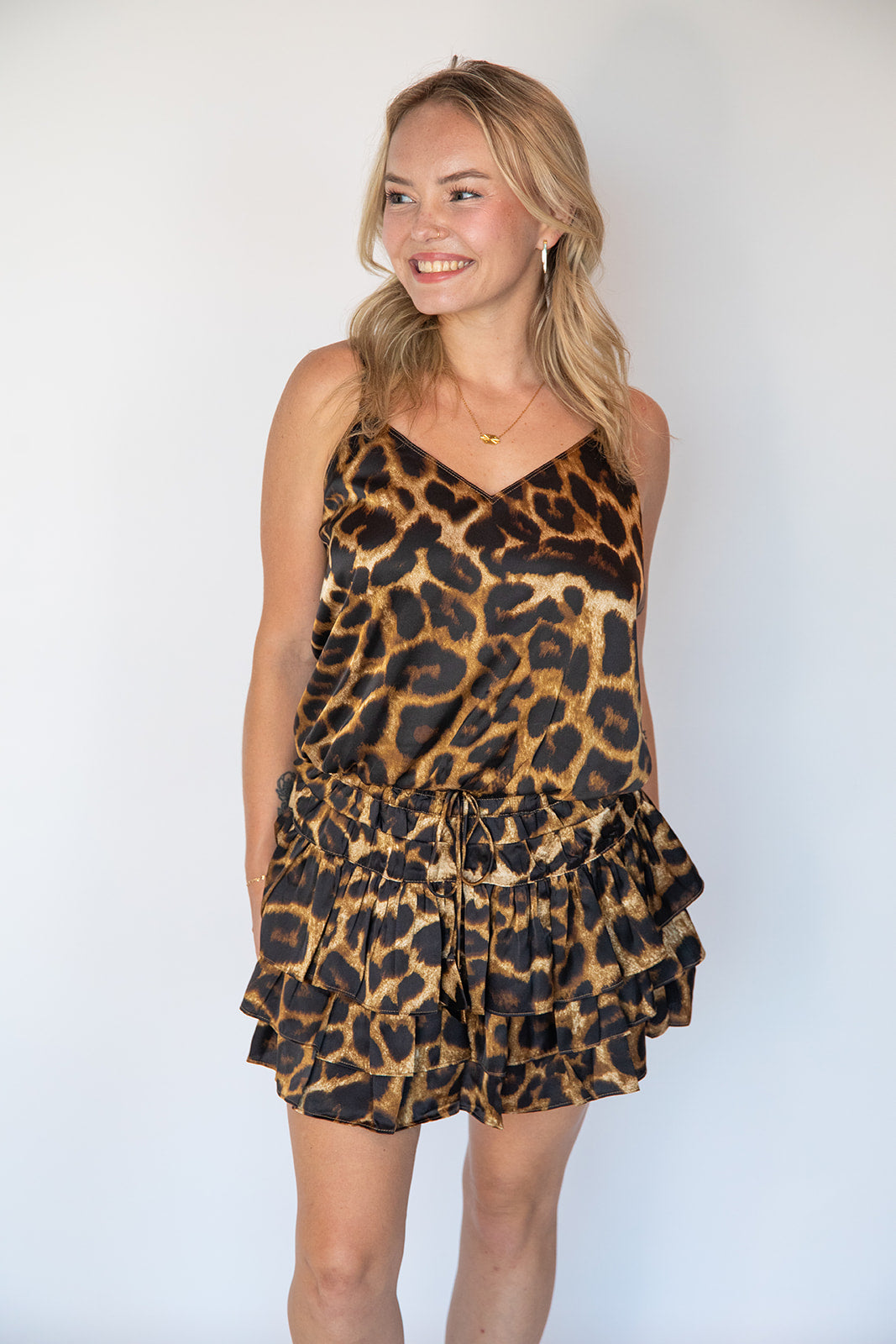 Brown Black Cheetah Rene Skort