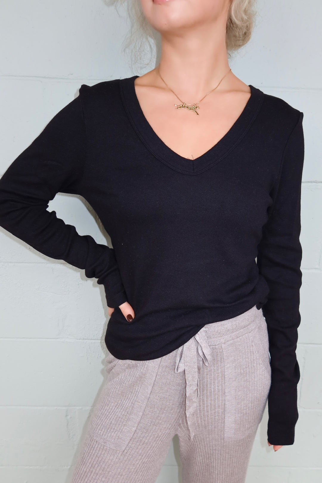 Layla V Neck Long Sleeve Tee