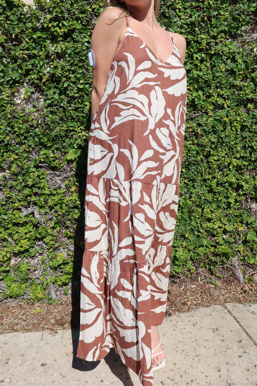 Breezy Print Linen Midi Dress