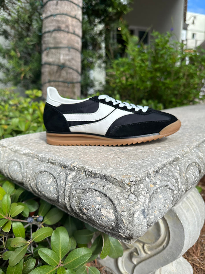 Track-Star Sneaker - Black Suede White