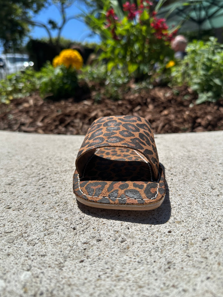 Bali Slide - Tan Leopard