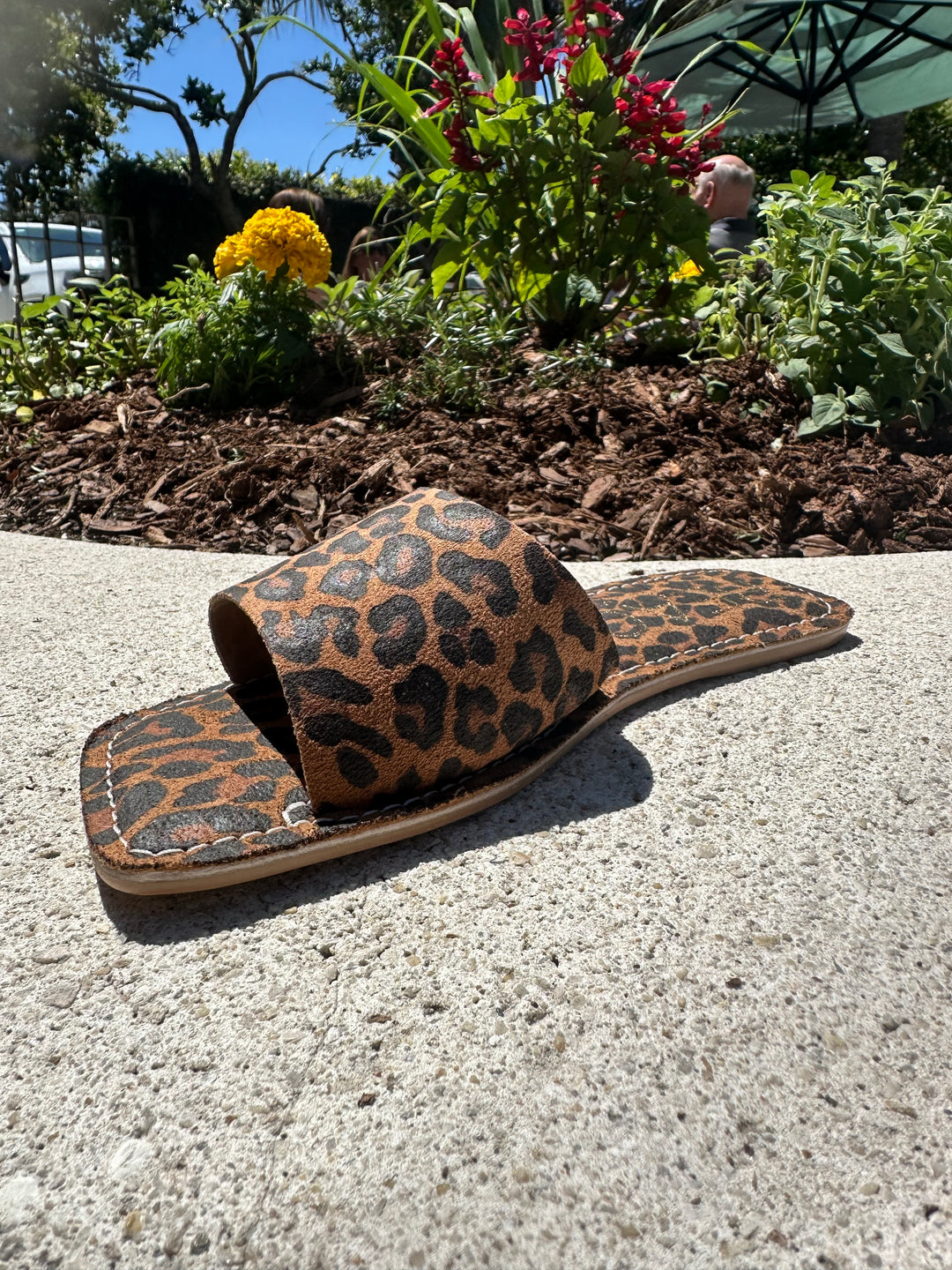 Bali Slide - Tan Leopard