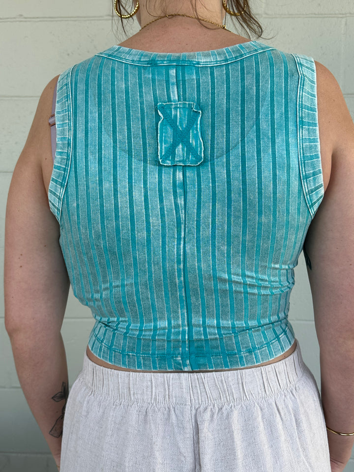 Teal Jags Crop Tank