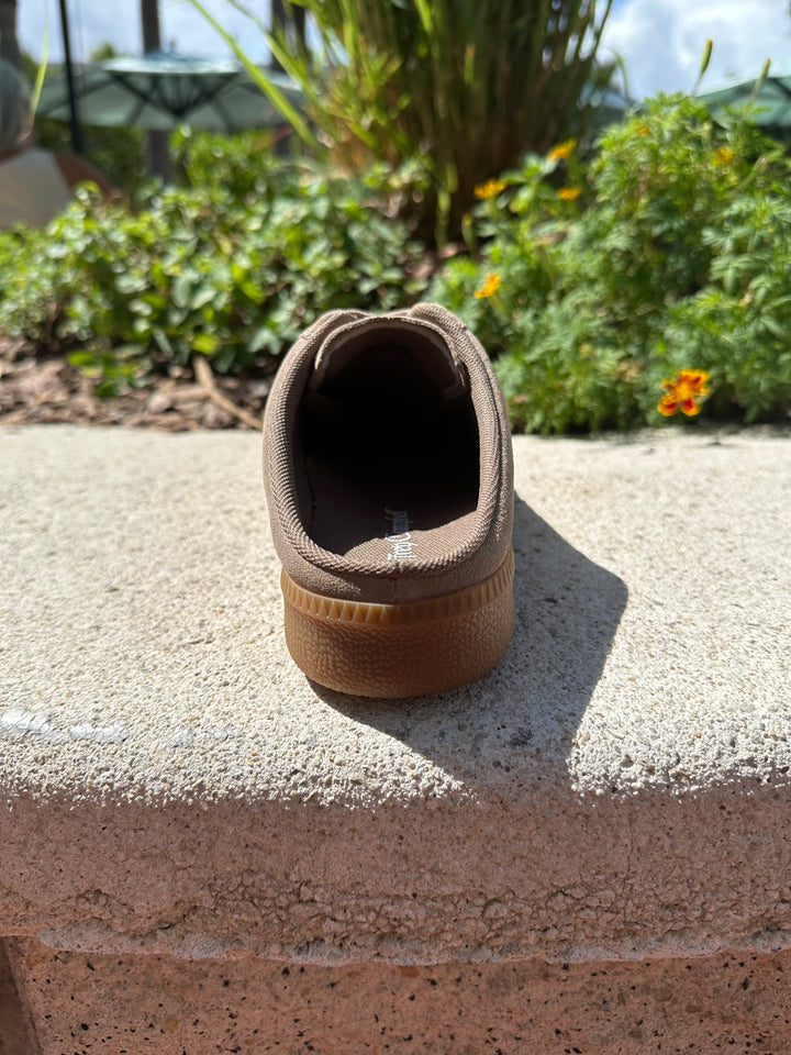 Up-Front Sneaker - Taupe Distressed Suede