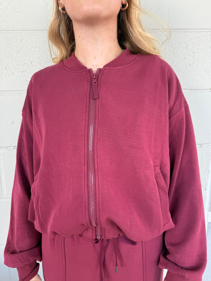 Modal Bomber Jacket - Rosewood