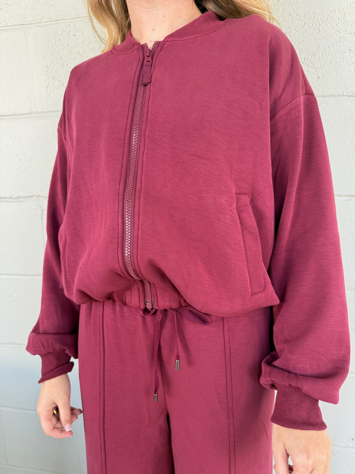 Modal Bomber Jacket - Rosewood