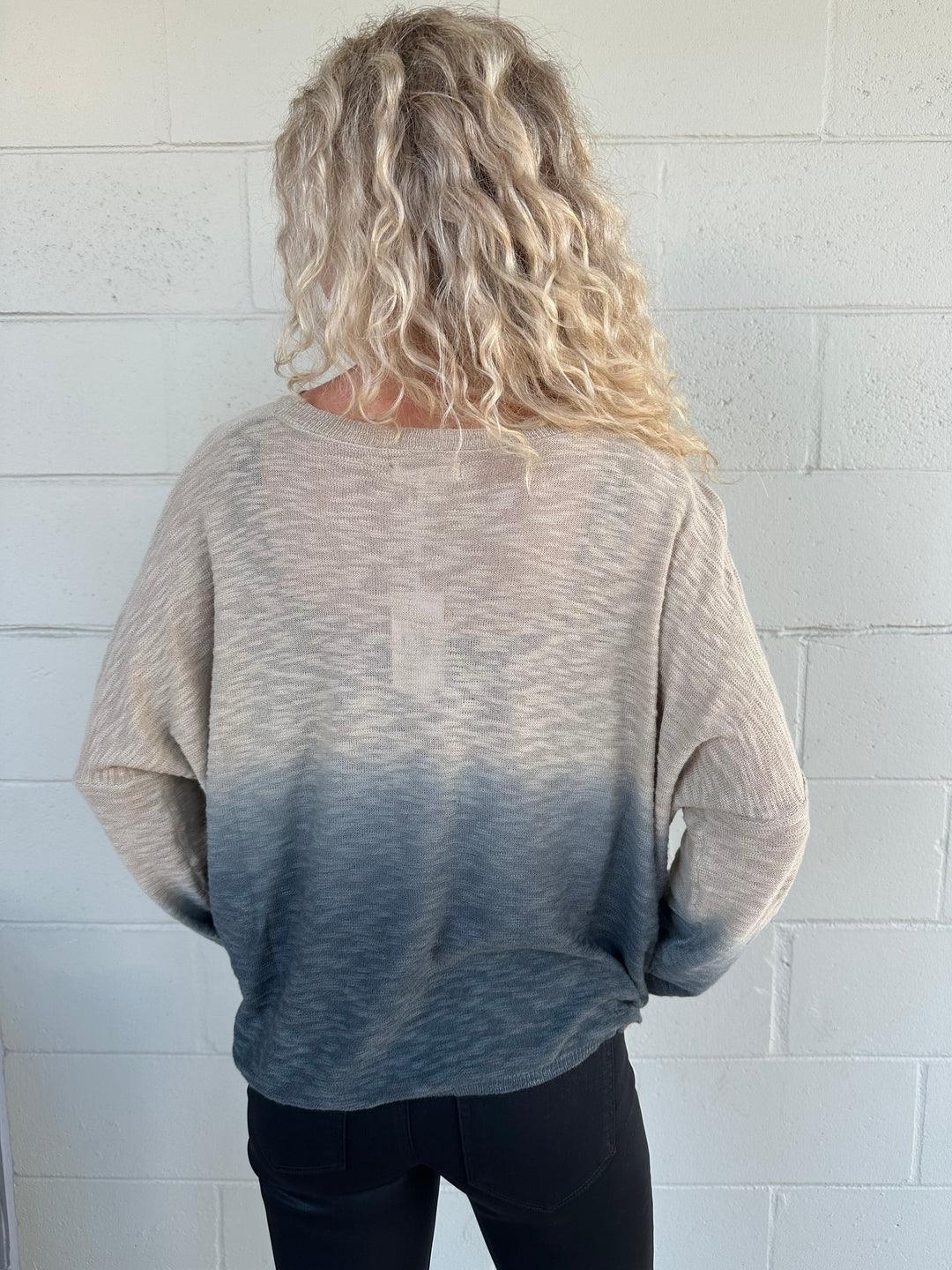 Fiddle Dip Dye Knit Top - Sustained Grey