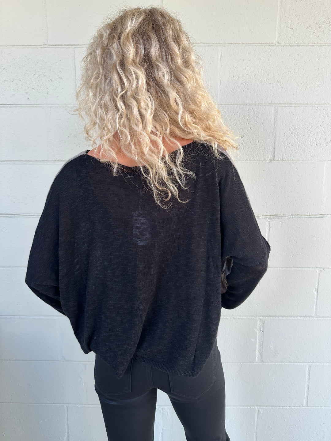 Back n Forth Knit Top - Graphite