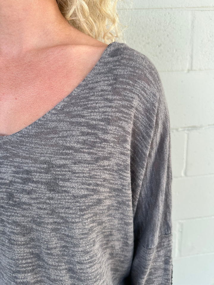 Back n Forth Knit Top - Graphite