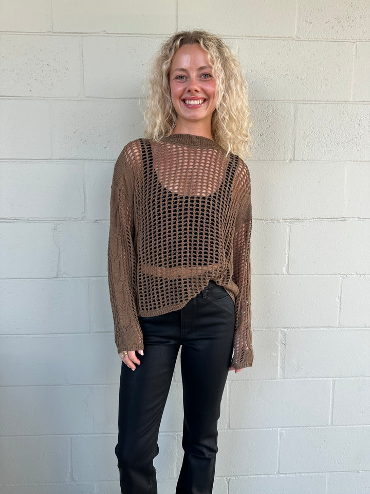 Cable Car Knit Top - Burl