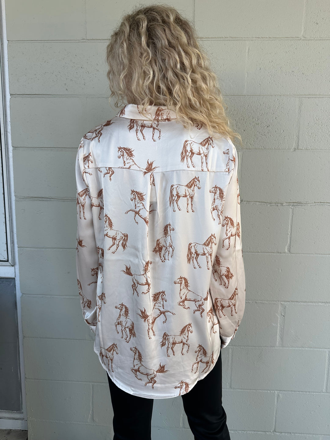 Wild Horses Blouse - Ivory/Taupe