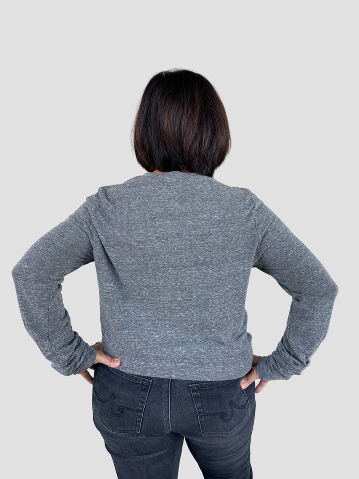 Yuri Crop Long Sleeve Tee - Charcoal