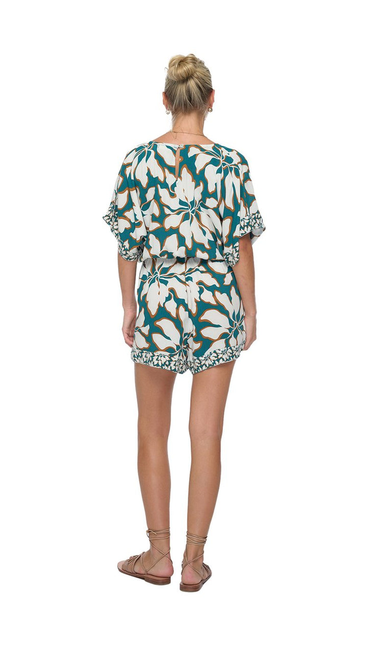 Wailea Romper - Bloomtide Petrol